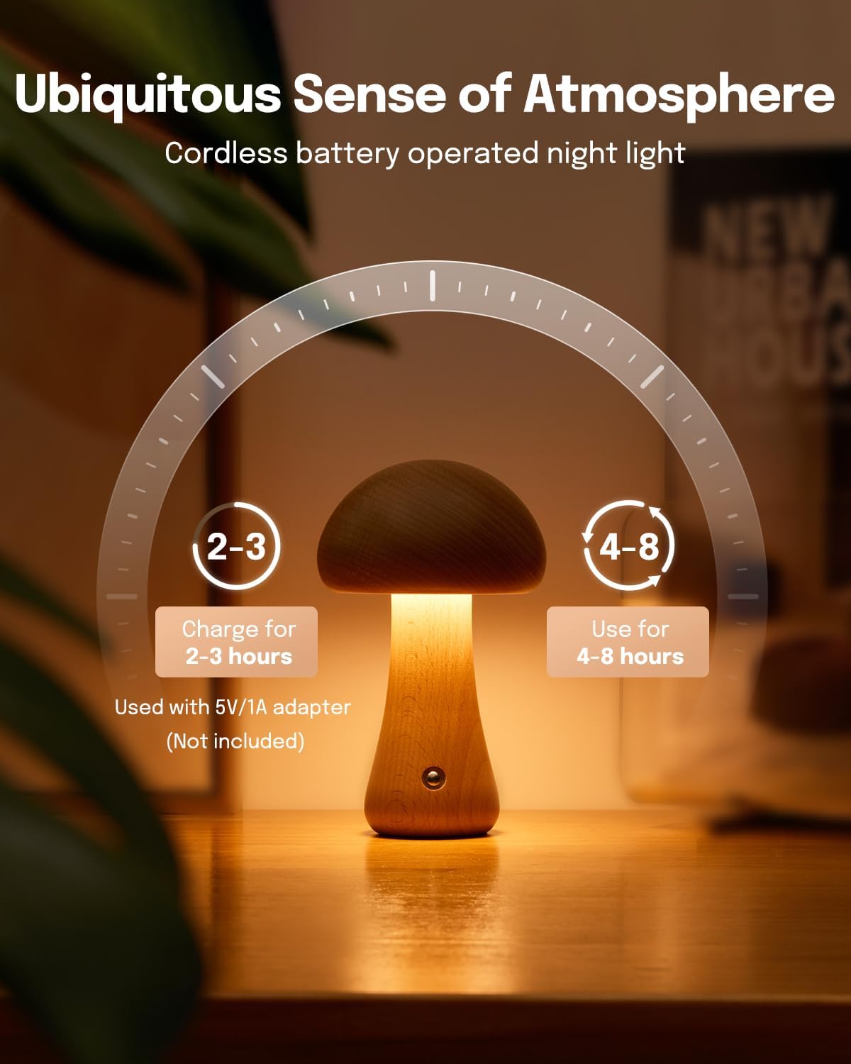 🍄 Wooden Cute Mushroom LED Night Light – Whimsy Meets Warmth ✨