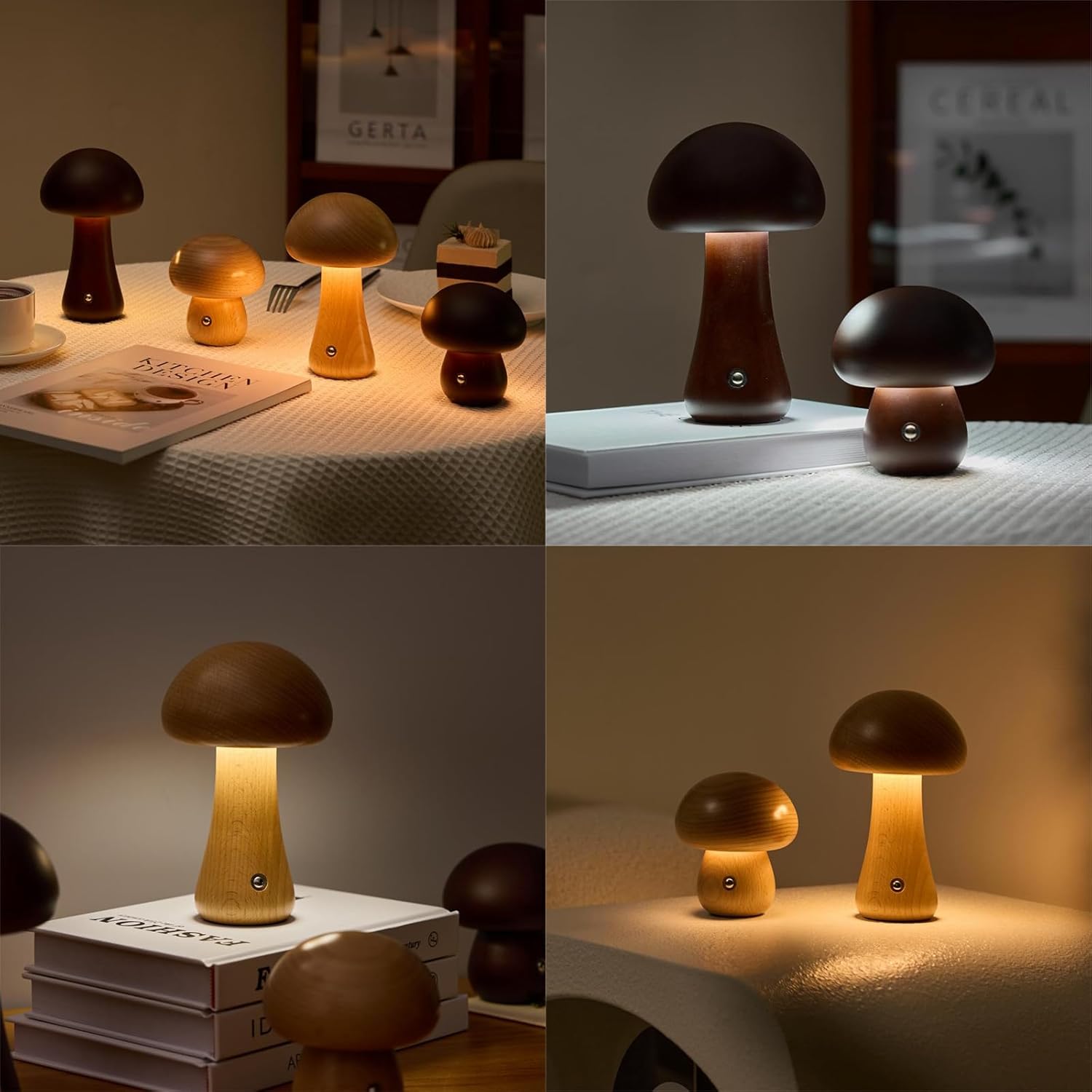 🍄 Wooden Cute Mushroom LED Night Light – Whimsy Meets Warmth ✨