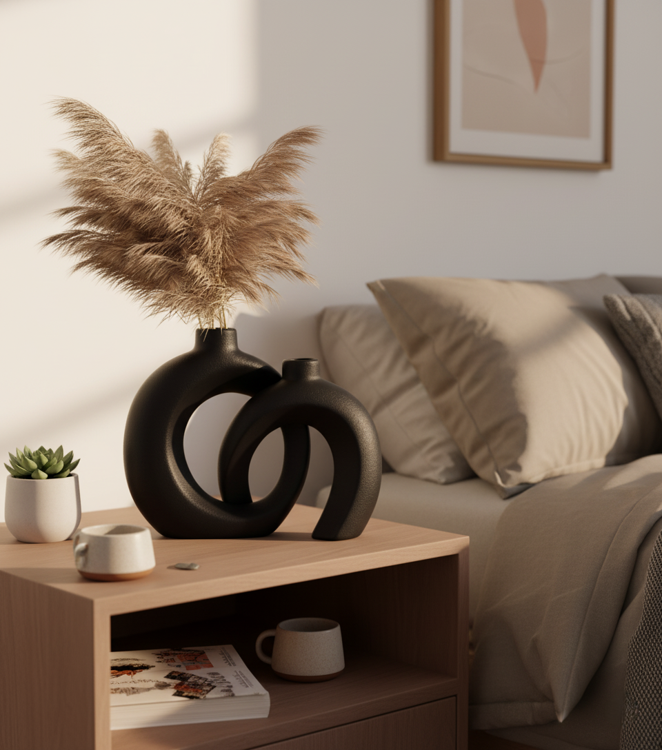 🌟Hollow Design Black Ceramic Vases – Art Meets Elegance ✨