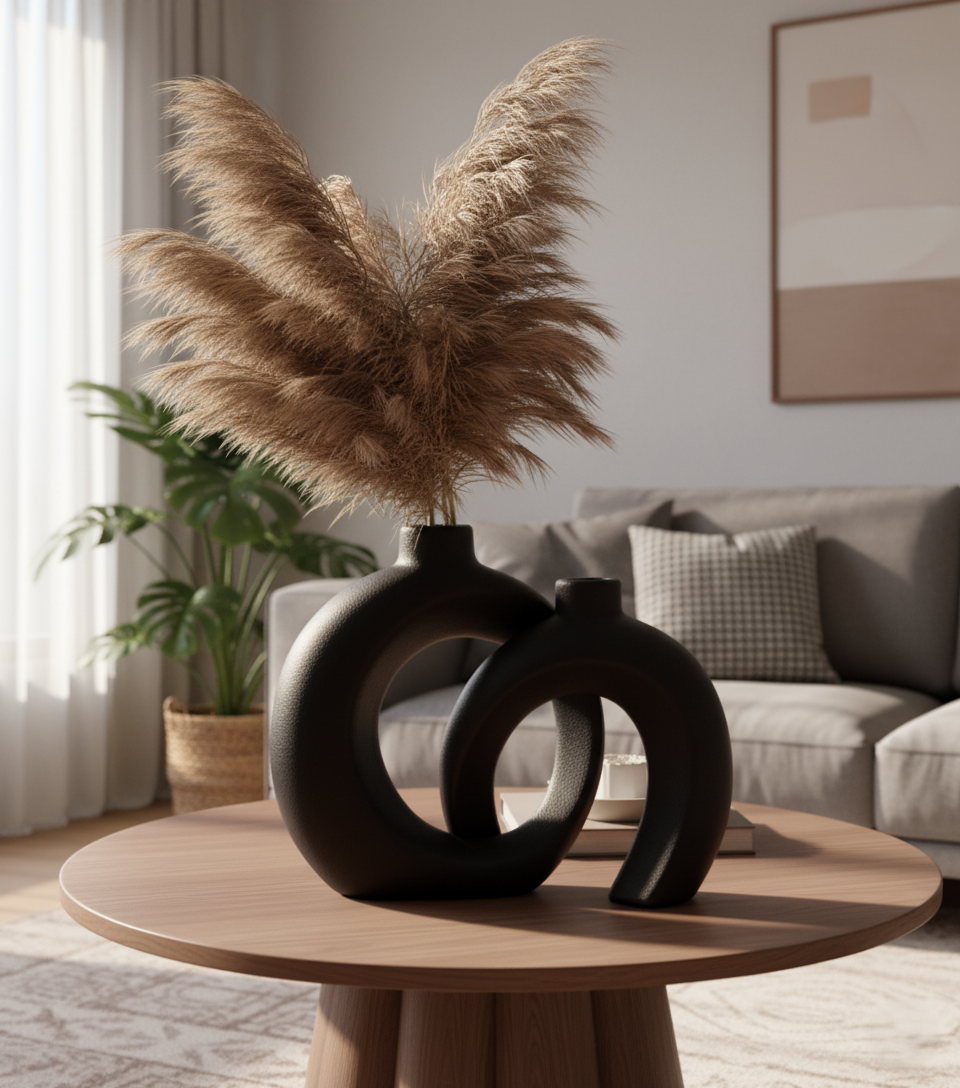 🌟Hollow Design Black Ceramic Vases – Art Meets Elegance ✨